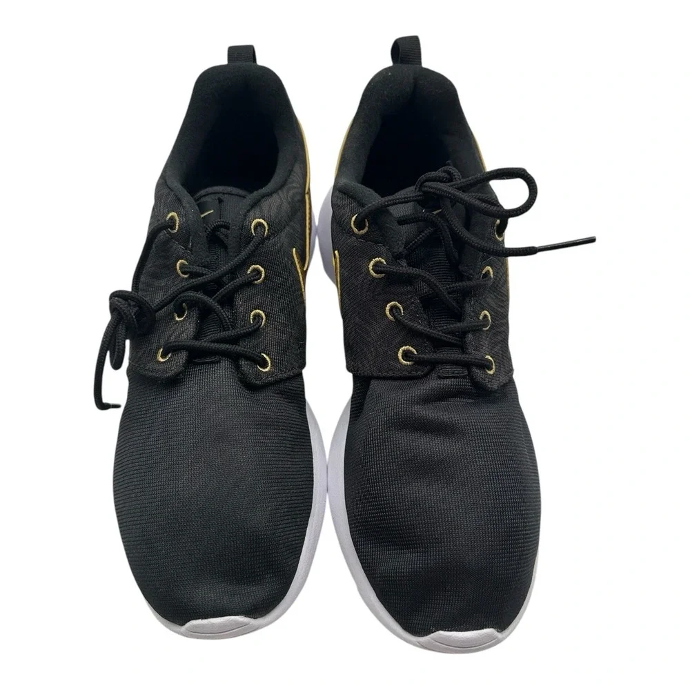 Nike Roshe One Print GS Running Shoes Size Youth 6.5 Womens 8 Black Gold Sneaker - Picture 5 of 10